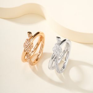 Tiffany Knot Ring with Diamonds
