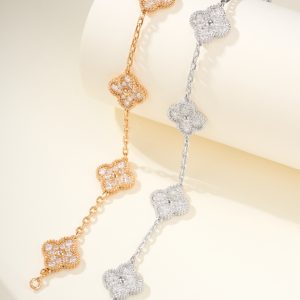 Van Cleef & Arpels Vintage Alhambra 5 motifs Bracelet with Diamonds vca1011
