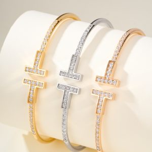 Tiffany T Pave Diamond Wire Bracelet tiffany1012