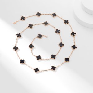Van Cleef & Arpels Vintage Alhambra long necklace 20 motifs onyx vca2038