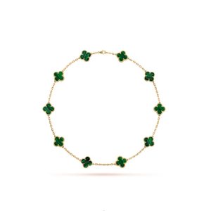 Van Cleef & Arpels Vintage Alhambra Necklace 10 Motifs Malachite vca2050