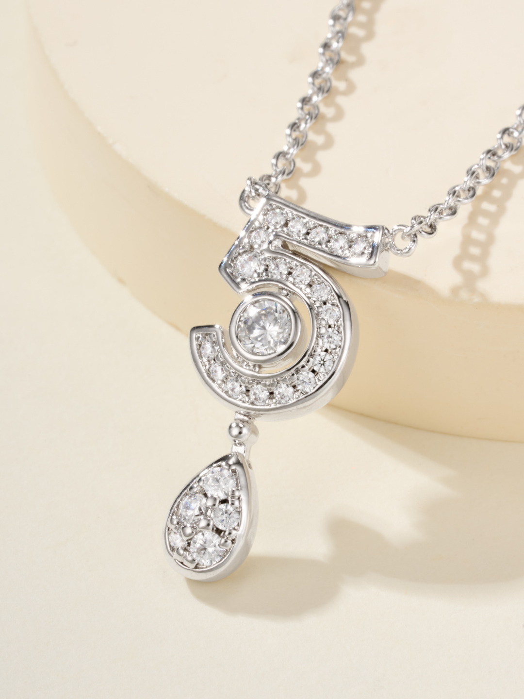 Chanel Eternal N°5 Necklace with Diamonds cc2004 5 Chanel Eternal N°5 Necklace with Diamonds cc2004 - Image 5