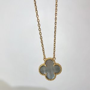 Van Cleef & Arpels Vintage Alhambra Gray Mother-of-pearl Necklace vca2016