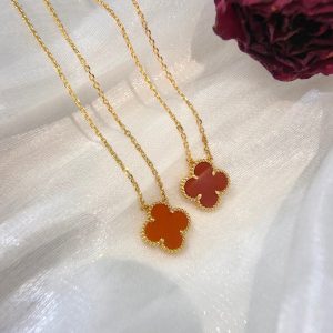 Van Cleef & Arpels Vintage Alhambra Carnelian Necklace vca2020
