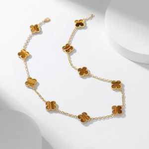 Van Cleef & Arpels Vintage Alhambra Necklace 10 Motifs Tiger Eye vca2053