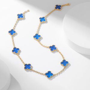 Van Cleef & Arpels Vintage Alhambra Necklace 10 Motifs Agate vca2054
