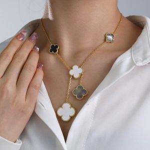 Van Cleef & Arpels Magic Alhambra Necklace 6 Motifs Mother-of-pearl & Onyx vca2060