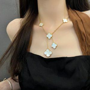 Van Cleef & Arpels Magic Alhambra Necklace 6 Motifs White Mother-of-pearl & Onyx vca2062