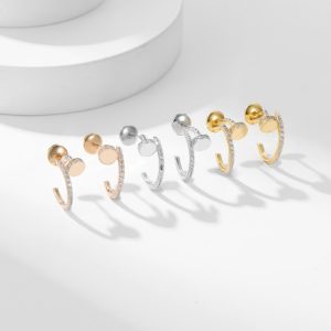 Cartier Small Model Juste un Clou Hoop Earrings Paved cartier3002
