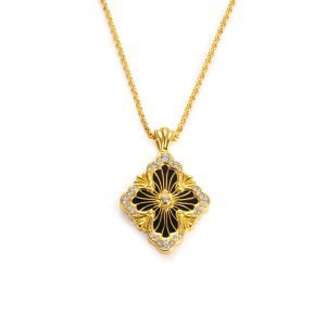 Buccellati Opera Tulle Yellow Gold Pendant With Diamonds buccellati1012