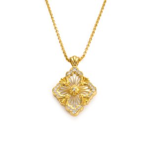 Buccellati Opera Tulle Yellow Gold Pendant With Diamonds buccellati1014