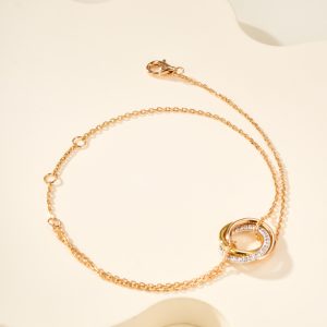 Cartier Trinity Bracelet On Chain with Diamonds