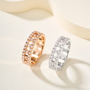 Tiffany T True Wide Ring with Pave Diamonds tiffany3015