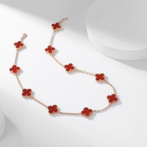 Van Cleef & Arpels Vintage Alhambra Necklace 10 Motifs Carnelian vca2058